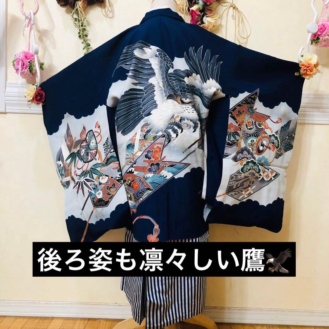七五三五歳‼️完全️フルセット❤️ 豪華未使用タグ付き‼️日本男子凛々しい鷹豪華刺繍