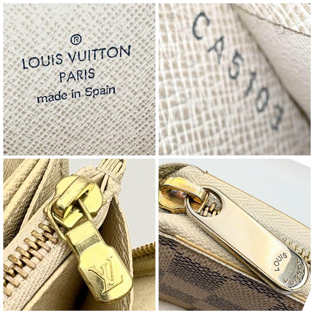 【美品】ルイヴィトン ジッピーウォレット ダミエ アズール M60019 白