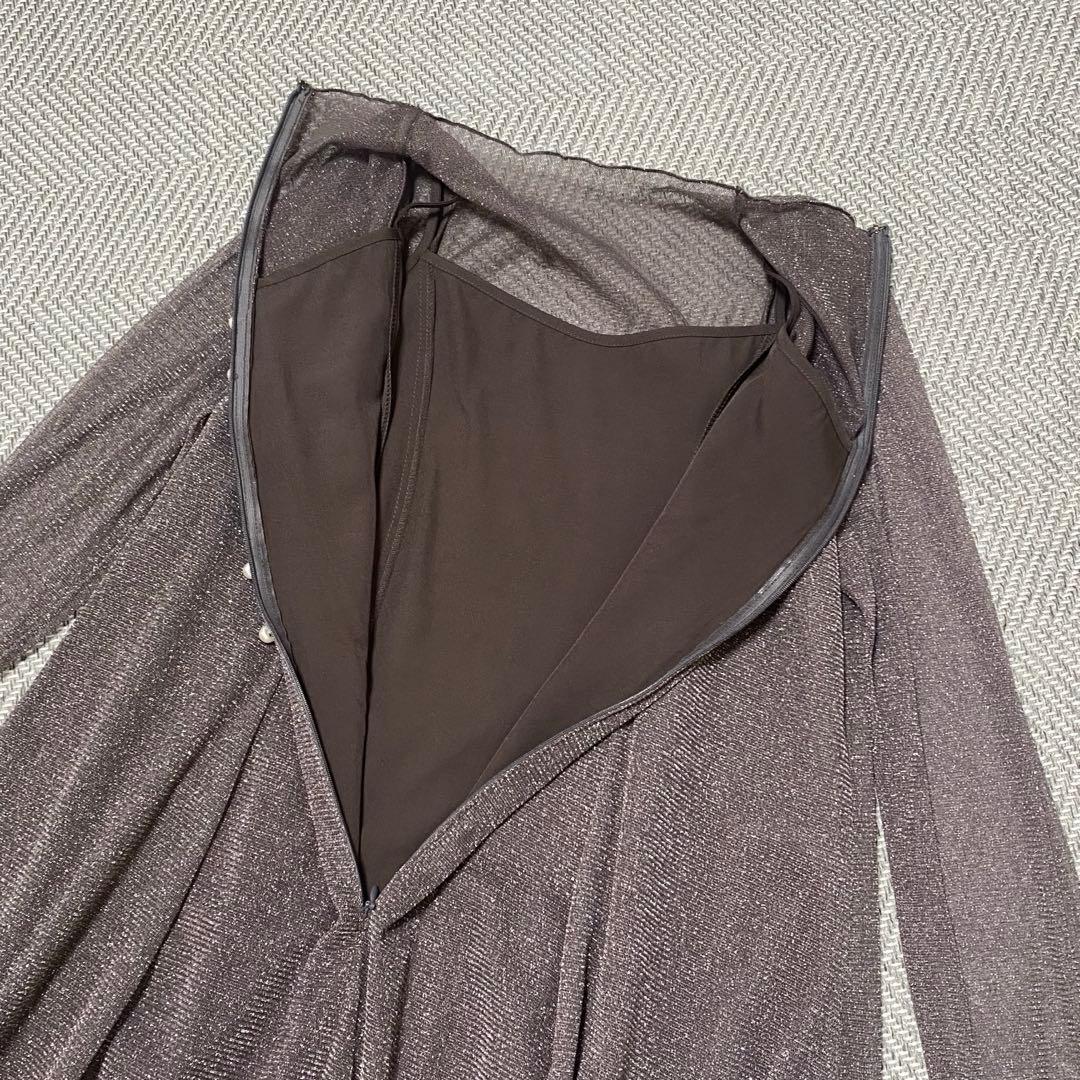 az 様RUIRUE BOUTIQUE ラメチュールメロウ ワンピース　チャコー