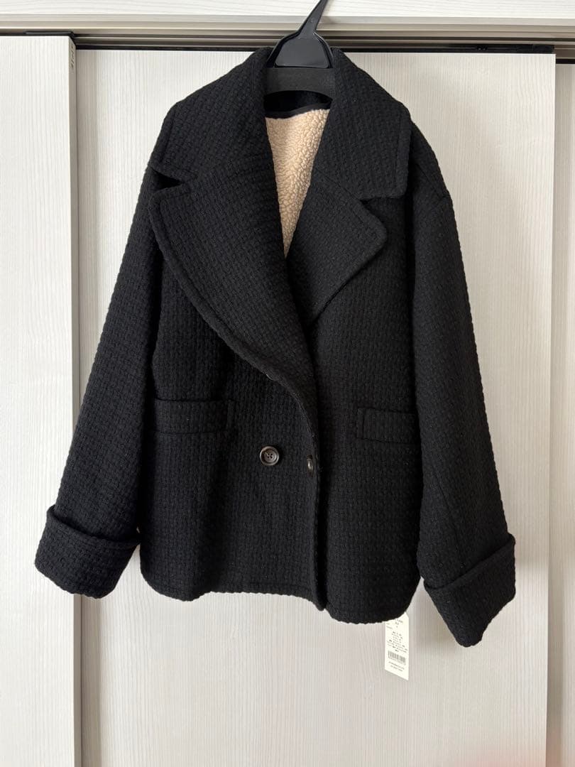 【希少品】pinue ツイードウールブレンドコート