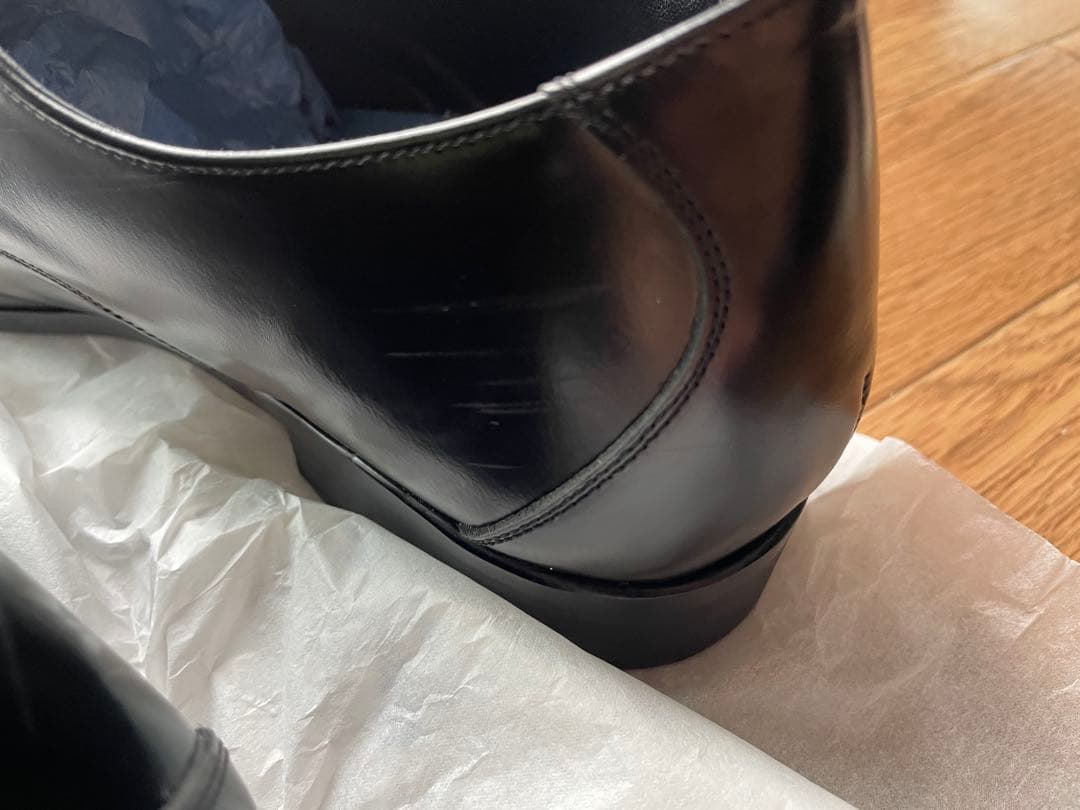 benir ブライダルシューズ 革靴 6cmアップ ウェディング 黒