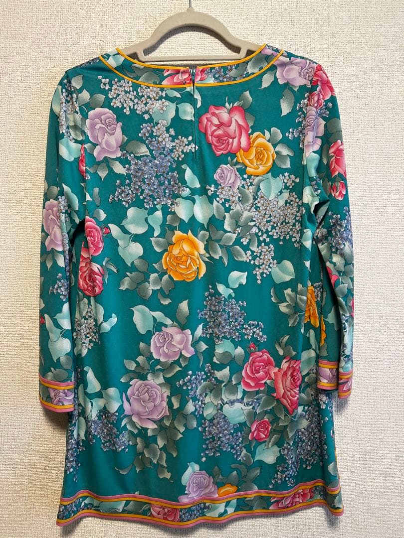 LEONARD ターコイズ フラワープリント チュニック