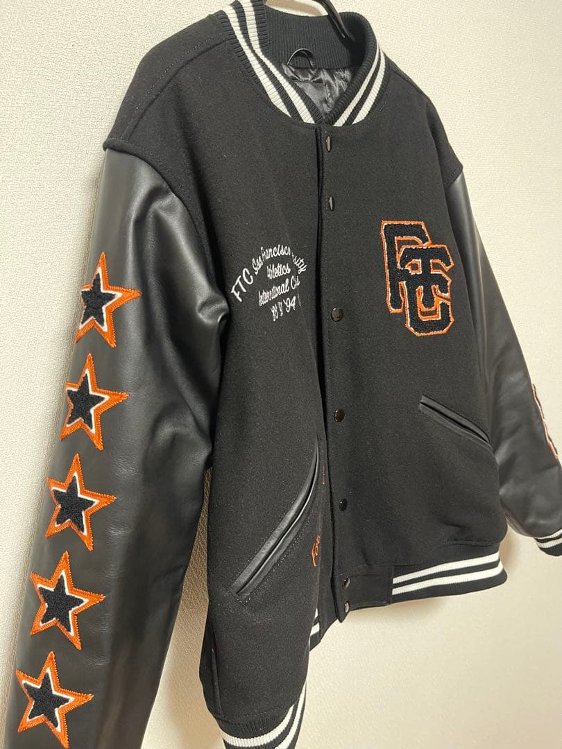 ftc SF VARCITY JACKET サンフランシスコ　スタジャンM 黒