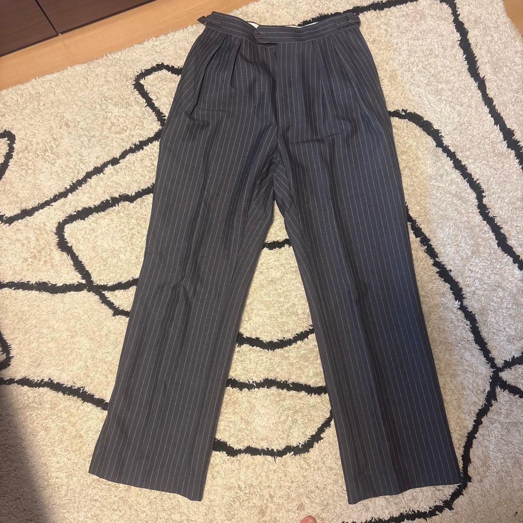 r*t様 NEAT ストライプ スラックス ダークグレー45