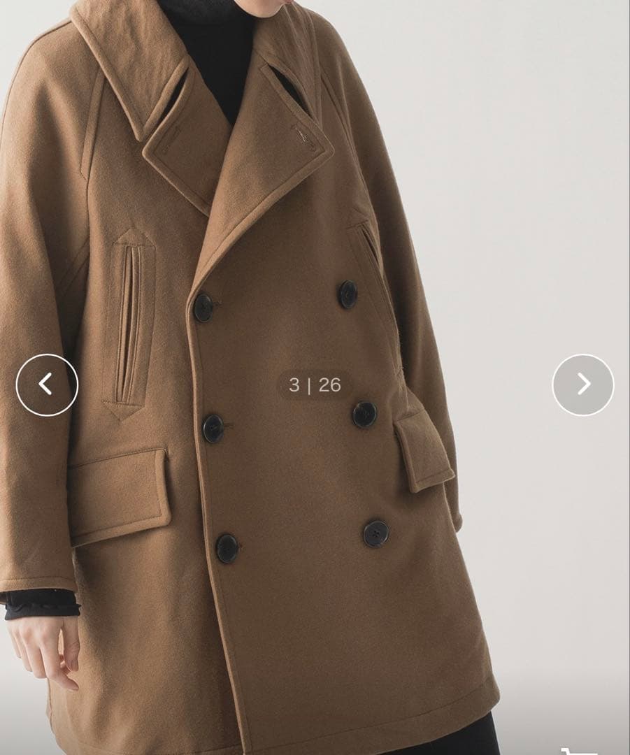 タグ付きmiffew キャメル　 ダブルブレスト ウールコート　定価132000