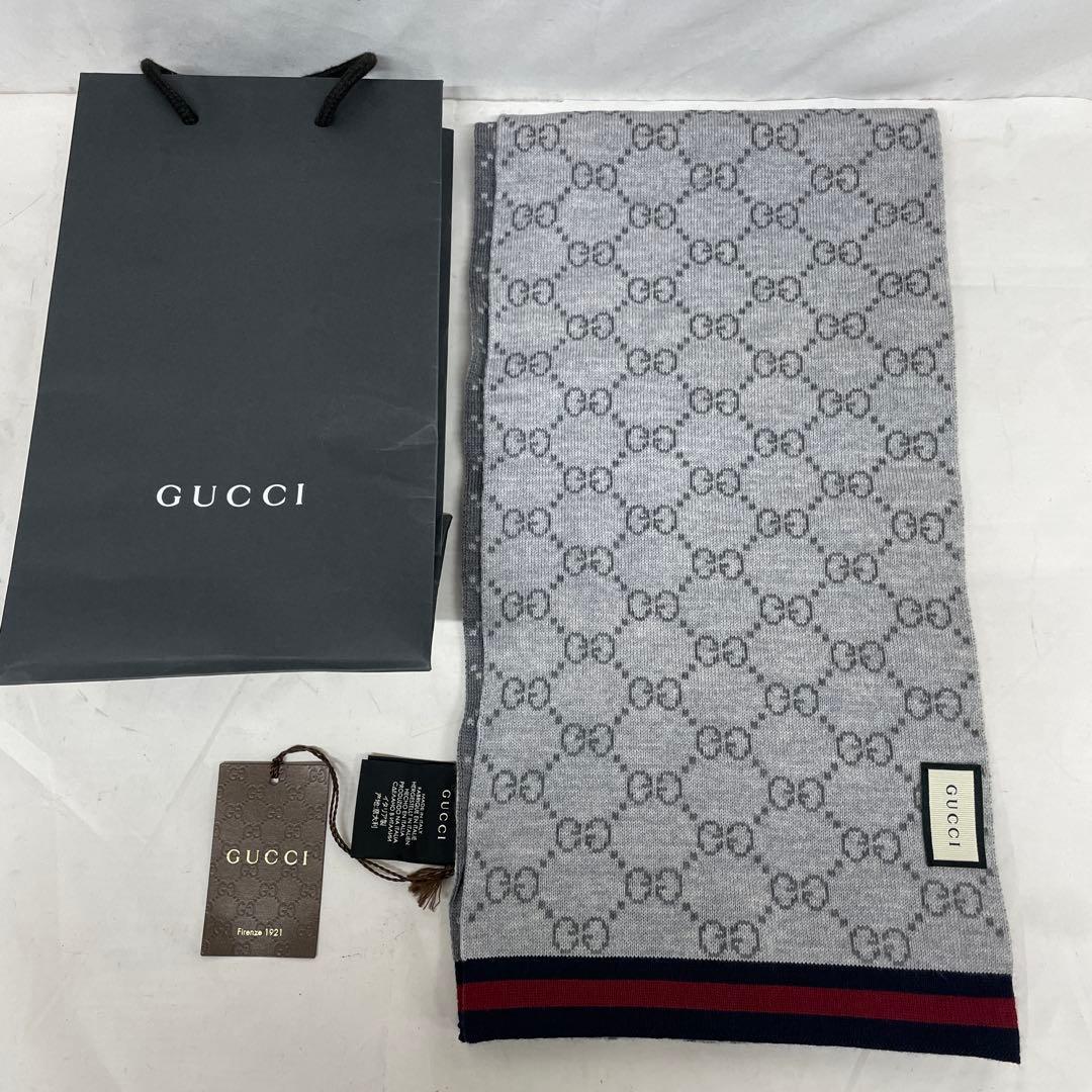 新品未使用　GUCCI GG ウール　マフラー リバーシブル　ユニセックス