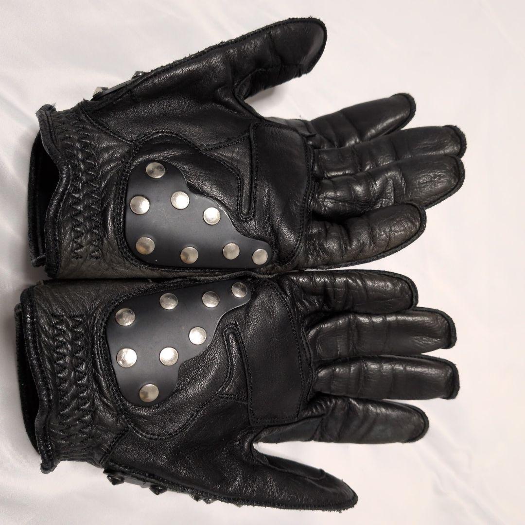 KADOYA ハンマーグローブ ブラック 本革 バイカー 定番モデル Mサイズ