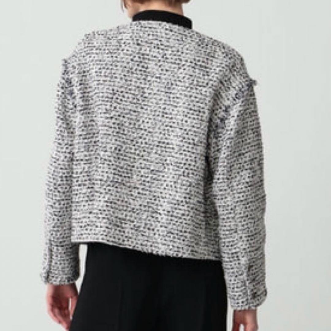 美品✨2025SS セオリーリュクス ツイードノーカラージャケット サイズ38