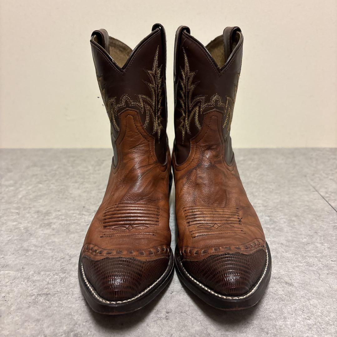 希少 Tony Lama ウエスタンブーツ 刺繍 リザードトゥ Y2K 25EE