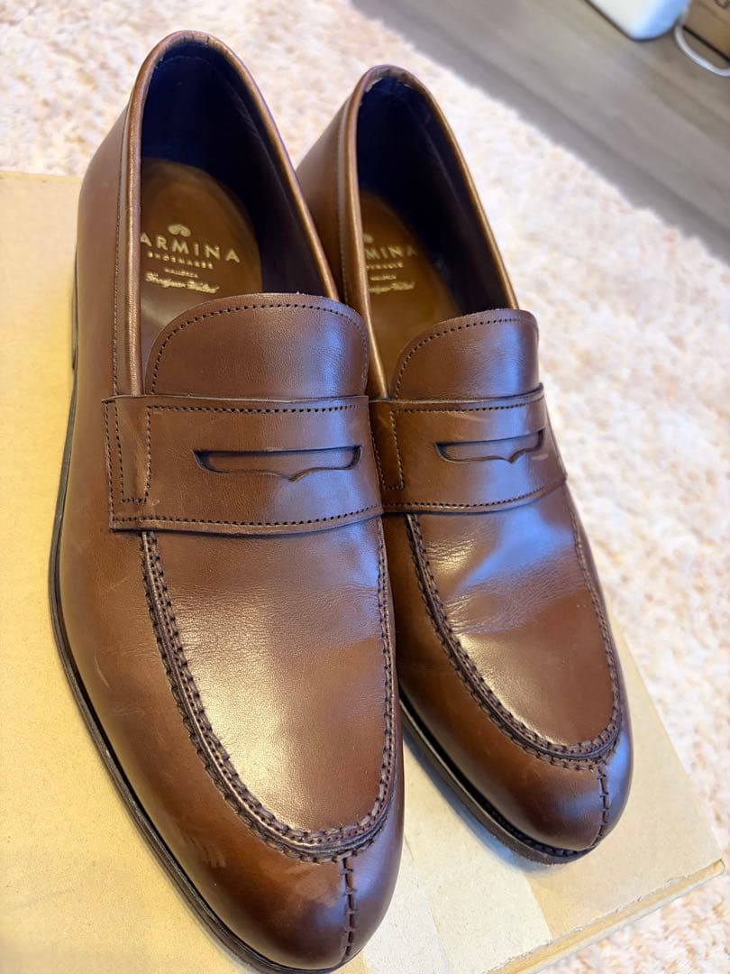 美品CARMINA ブラウン ローファー 8