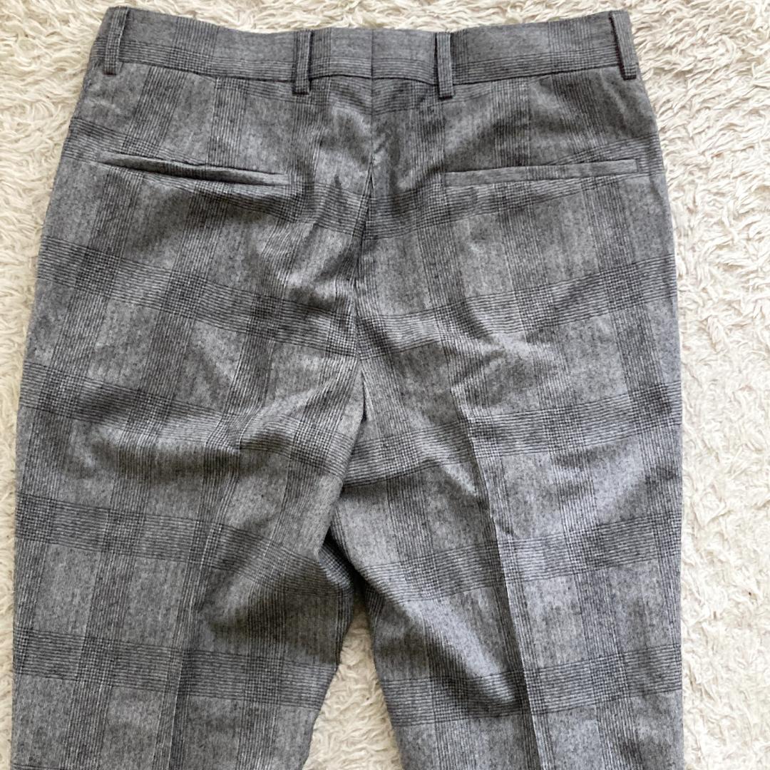 ブルネロクチネリ　パンツ　44　トラウザーズ　チェック　グレー