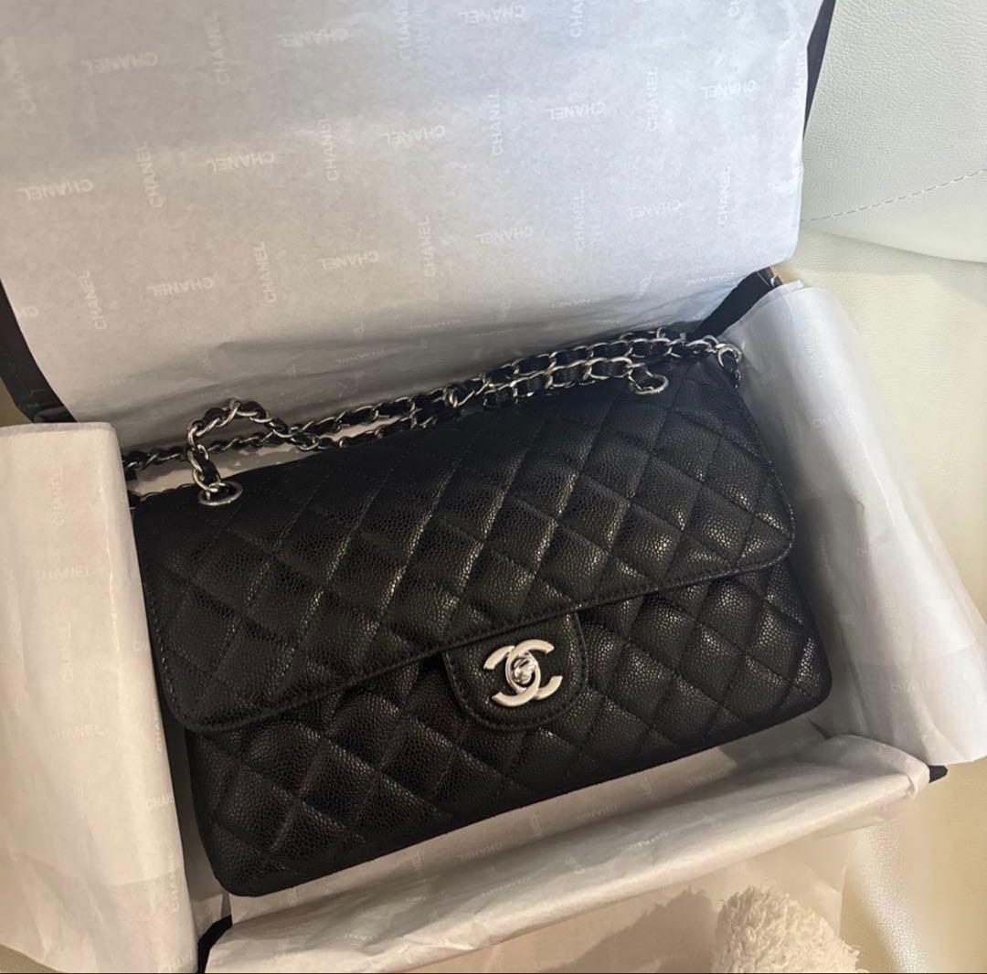 CHANEL チェーンフラップバッグキャビアスキン 2way