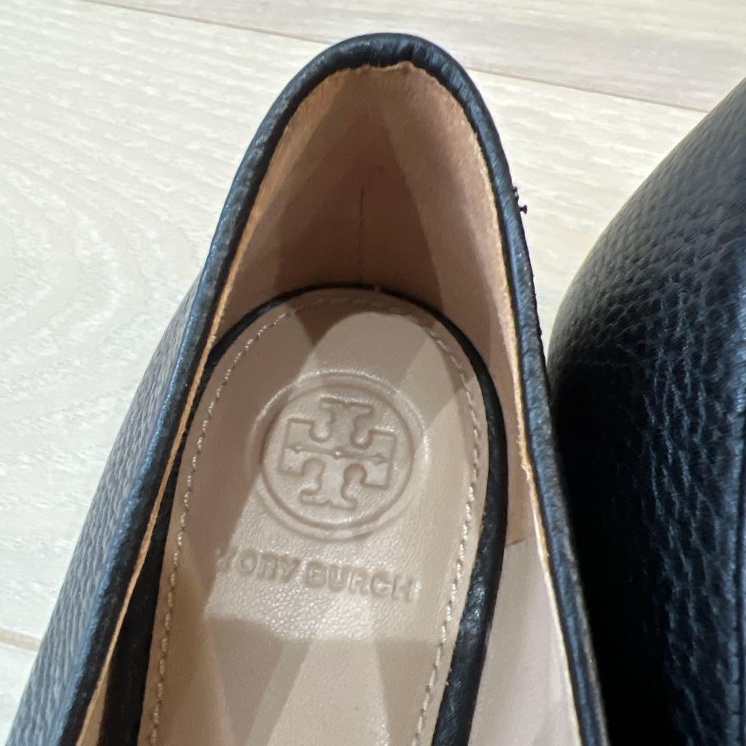 フ*マ様 TORY BURCH トリーバーチブラック フラットシューズ8 24.