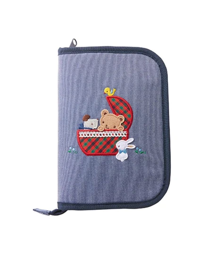 【新品】familiar　デニム生地　母子手帳ケース