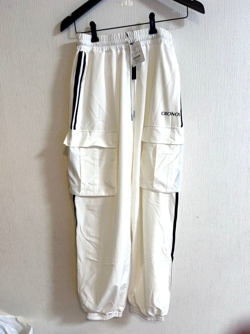 【新品】CRONOS ホワイト ナイロンストレッチ　カーゴパンツ 38(M)