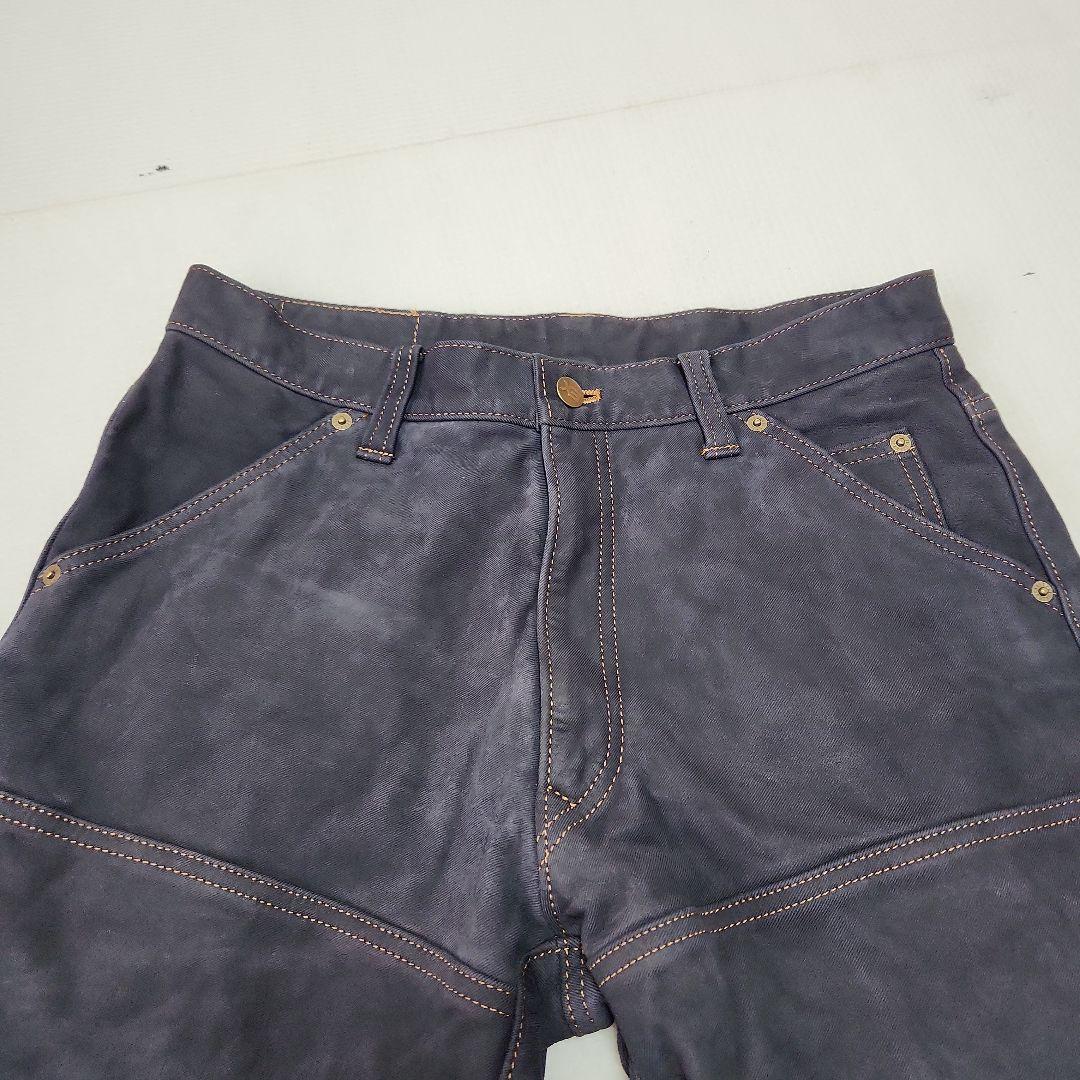 32 クシタニ　エクスプローラージーンズ 革パン　レザーパンツ ストレートタイプ