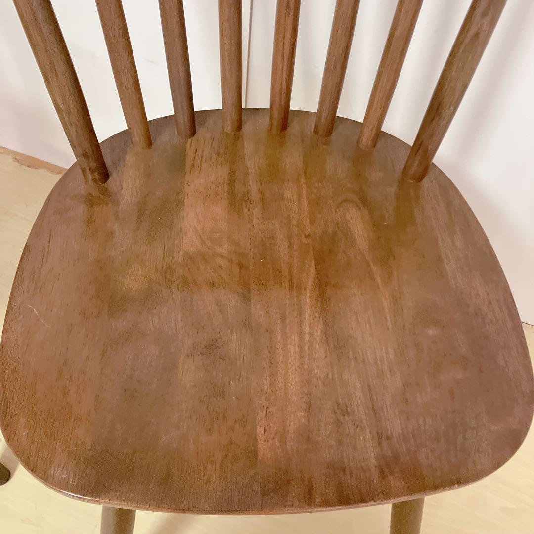 天然木　ウィンザーチェア　2脚セット　ダイニングチェア　北欧　アームレスチェア
