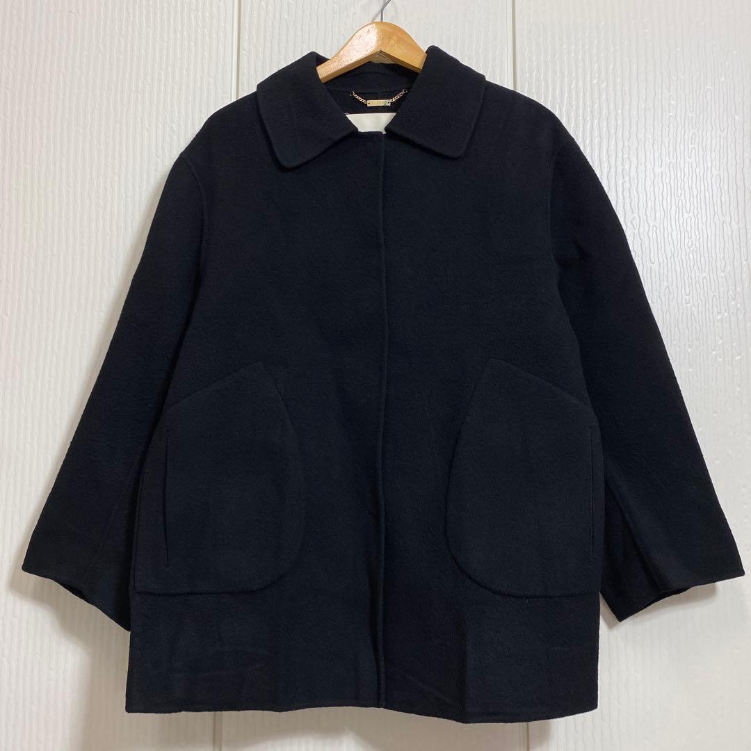 THE CLASSE DoCLASSE カシミヤ混ウールリバー・コート 9 黒