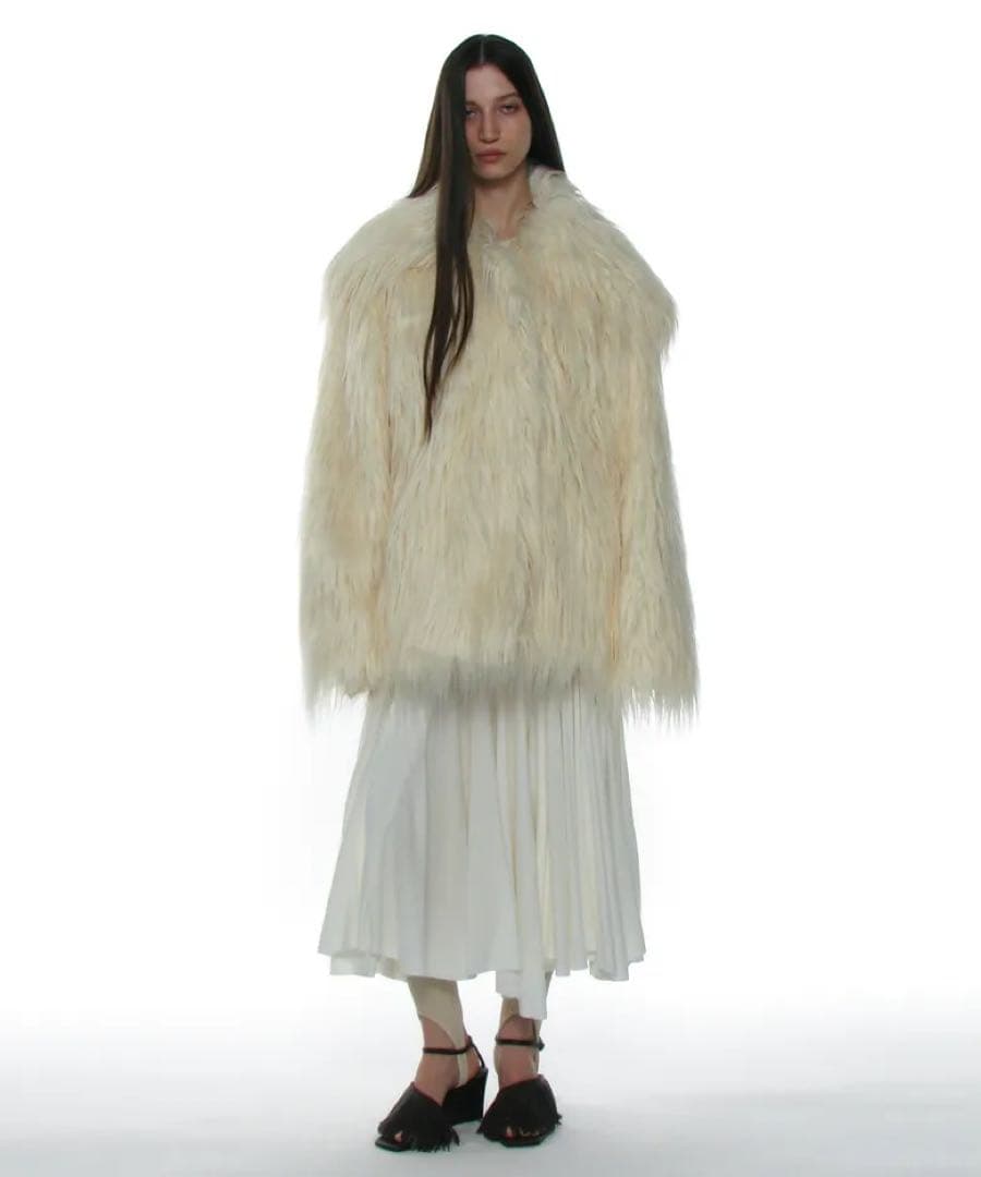 【完売品】PARTIMENTO WOMEN アイボリー ファーコート