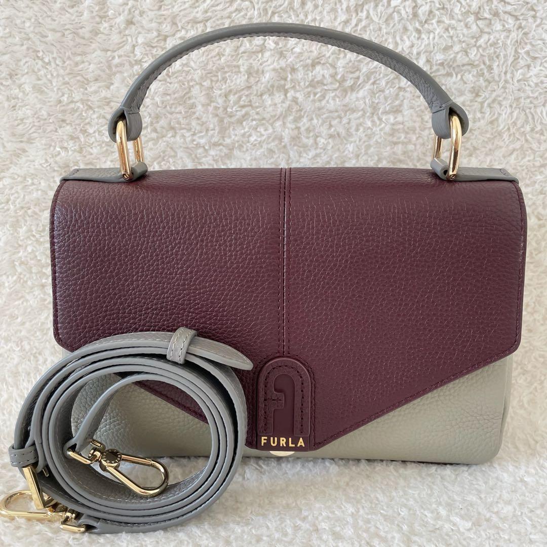 【美品】FURLA ショルダーバッグ ダフネ ハンドバッグ 2way バイカラー