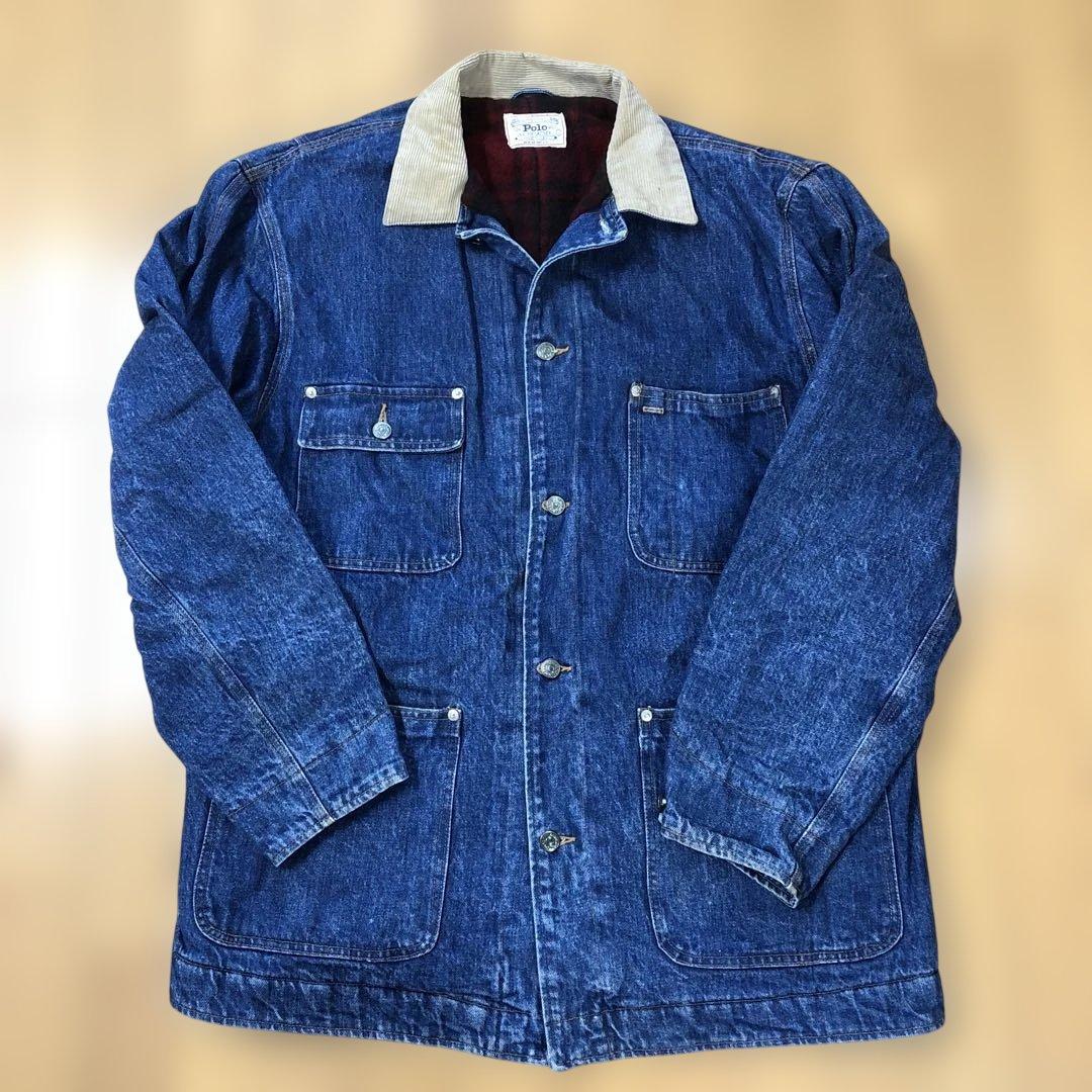 美品 Polo Ralph Lauren デニムカバーオール 白タグ　Lサイズ