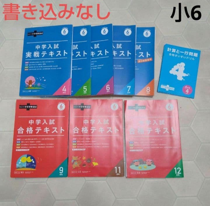 【書き込みなし】進研ゼミ　考える力プラス　中学受験講座　６年　８ヶ月分