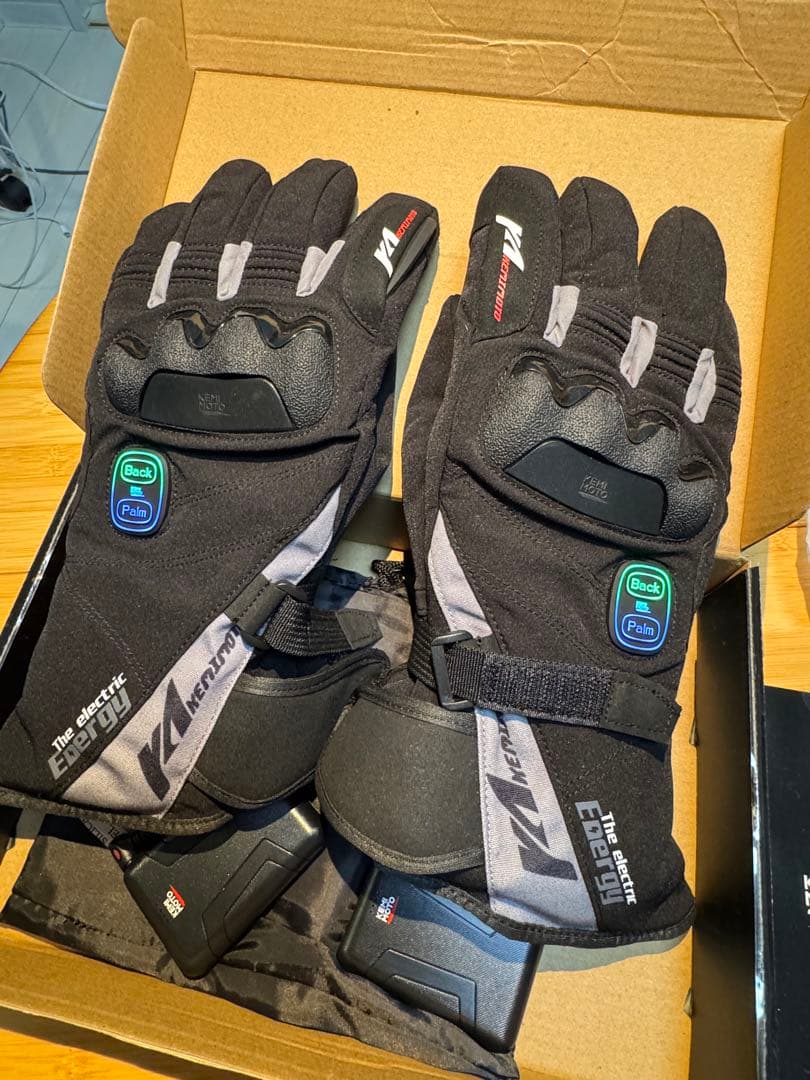 【ほぼ新品】KEMIMOTO 電熱グローブ XL バイク用 USBバッテリー付属