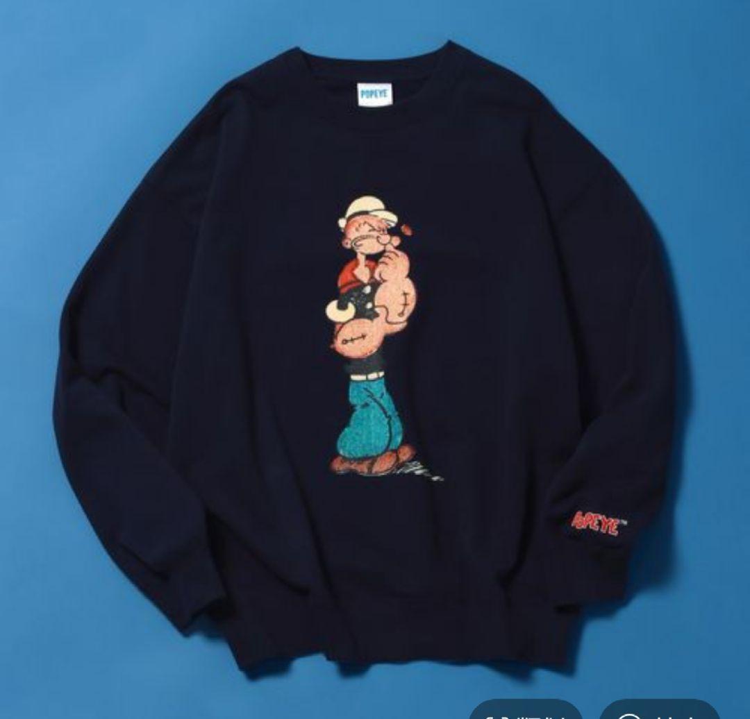 ニコアンド POPEYEスウェットトップス ネイビー ユニセックス