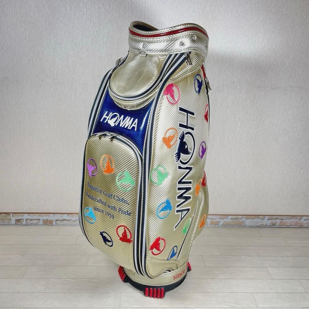 希少品　HONMA ホンマ キャディバッグ　ゴルフバッグ　モグラ刺繍　フード無し