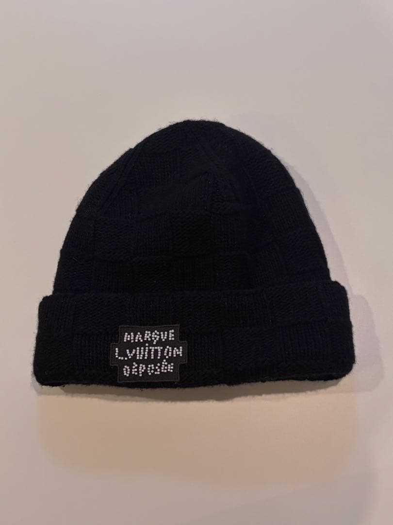 ヴィトン ニット帽 M7336A ビーニー・ダミエ パール