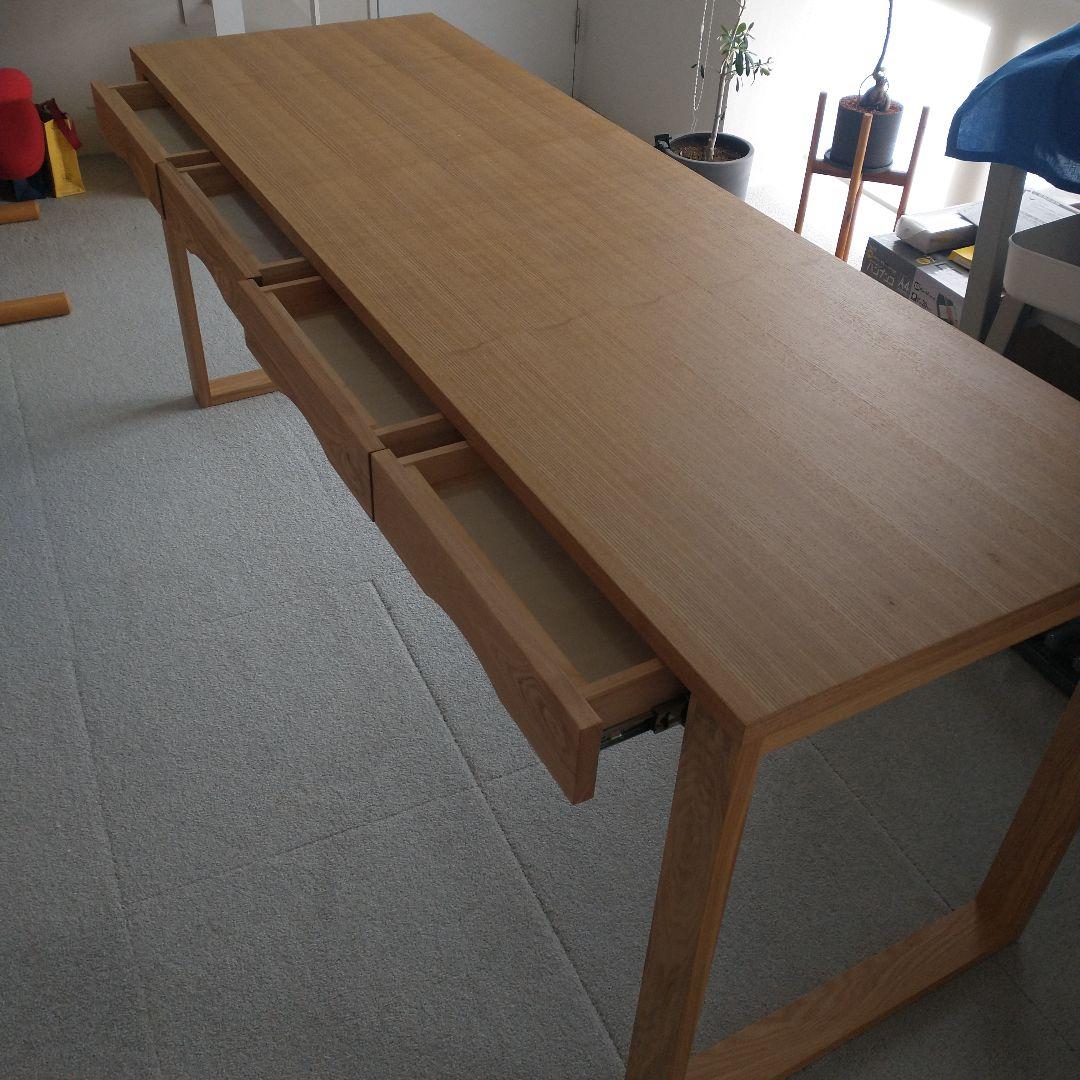デスク天然タモ180cm.奥行45cm【新品】【更にお値下げしました】札幌
