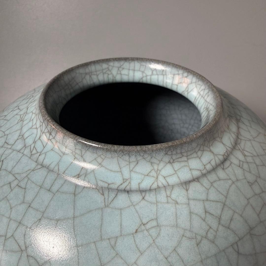 人間国宝　中島宏　青磁壺　共箱　上位作　究極の青磁　高さ23.2cm　栞