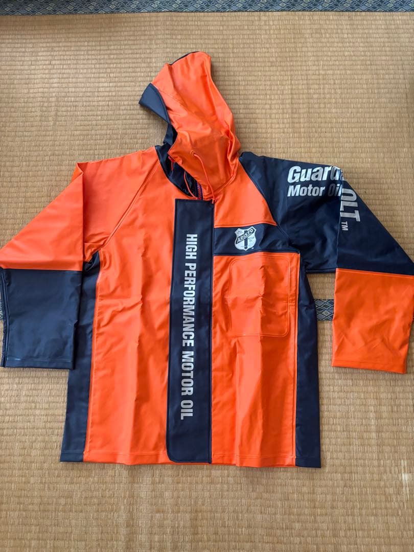 「UNION76 ナナロク」レインウェア上下セット オレンジ　Lサイズ