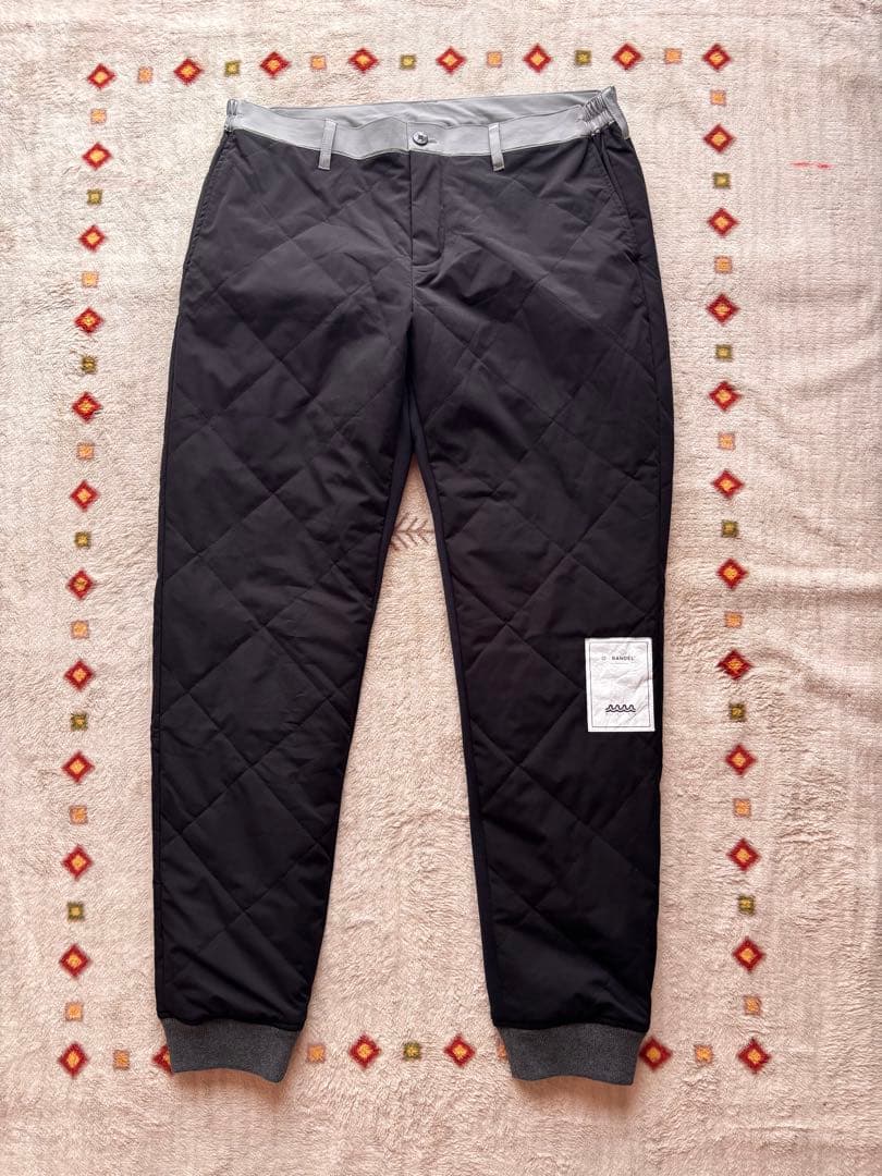 BANDEL x MUT ダイヤモンドキルトパンツ ブラック XL