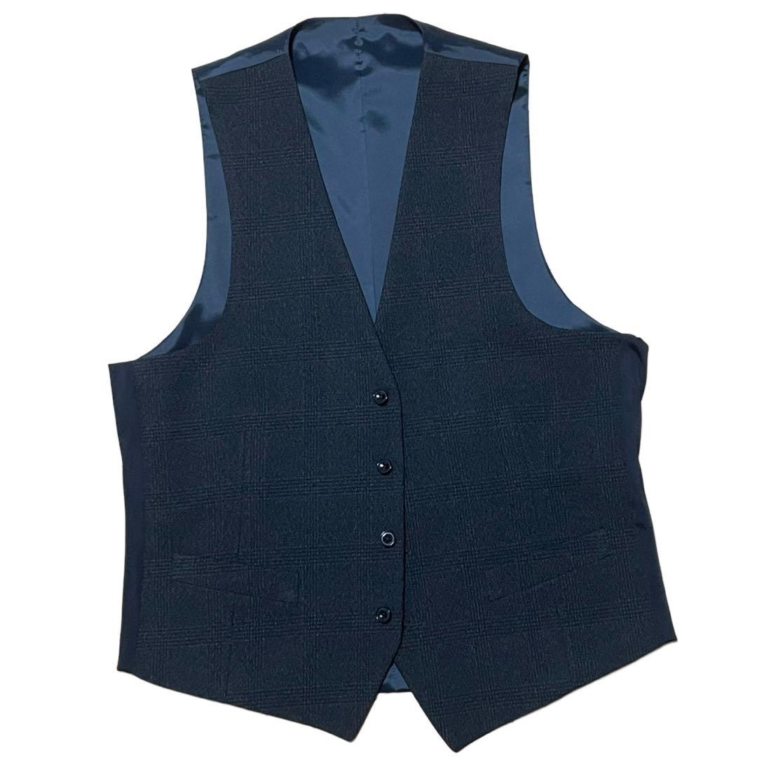 【美品】スーツセレクト スーツ グレー スリーピース A7 チェック柄