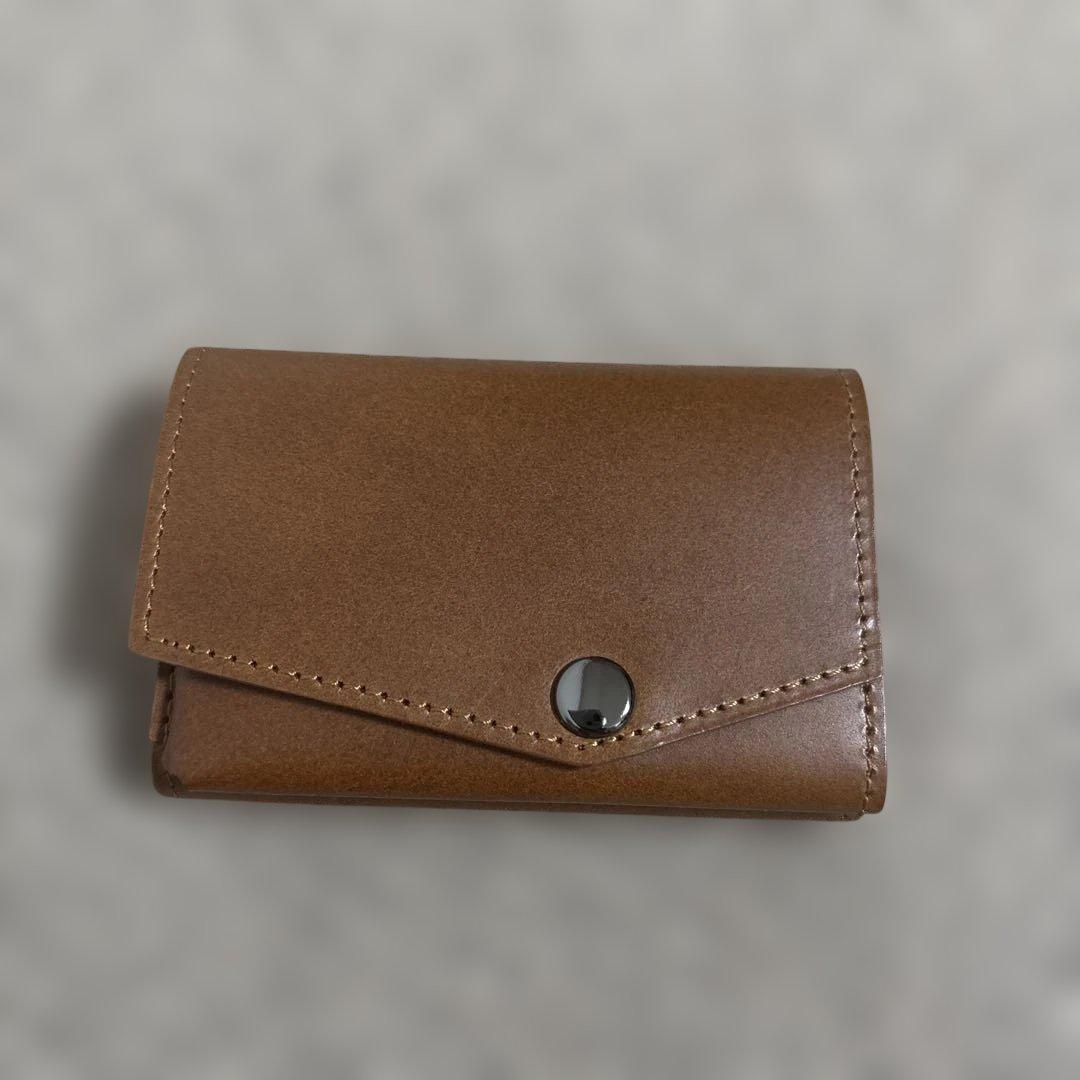abrAsus ブラウン 折りたたみミニ財布
