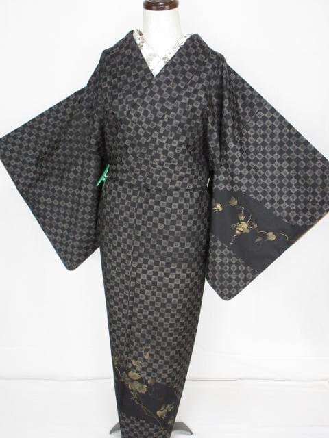 未着用に近い！さが美製＊純泥染＊７マルキ＊本場大島紬＊訪問着＊１５２ｃｍ＊裄６３