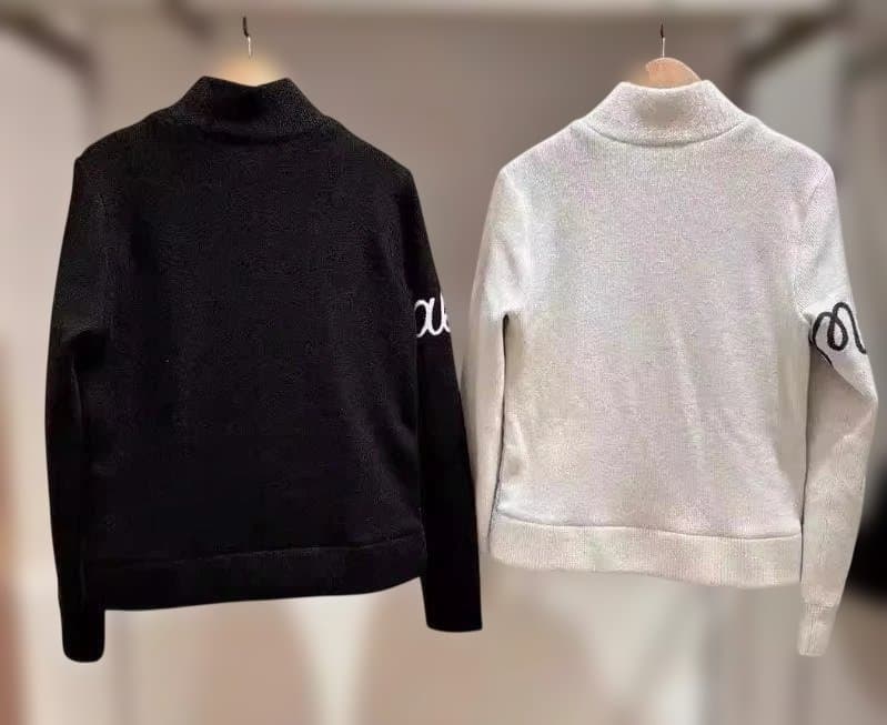 Malbon ゴルフ レディース ダウン ニット ジップアップ 冬モデル