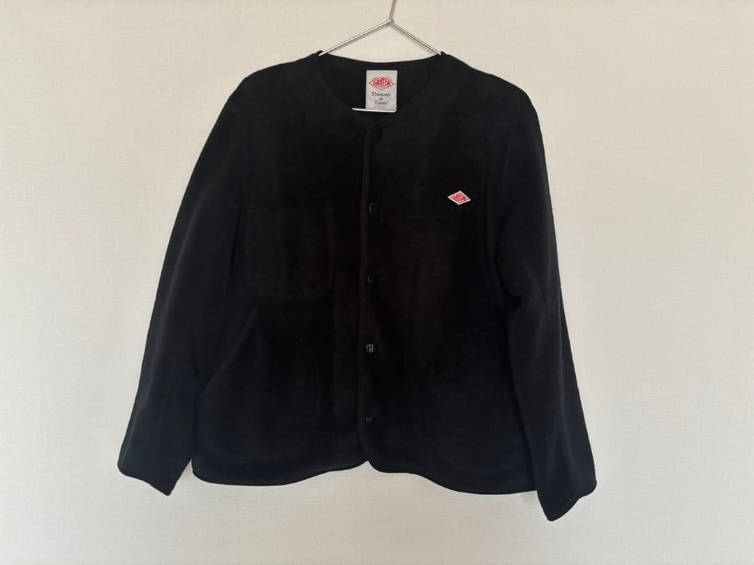 一度着用　DANTONノーカラージャケット黒36