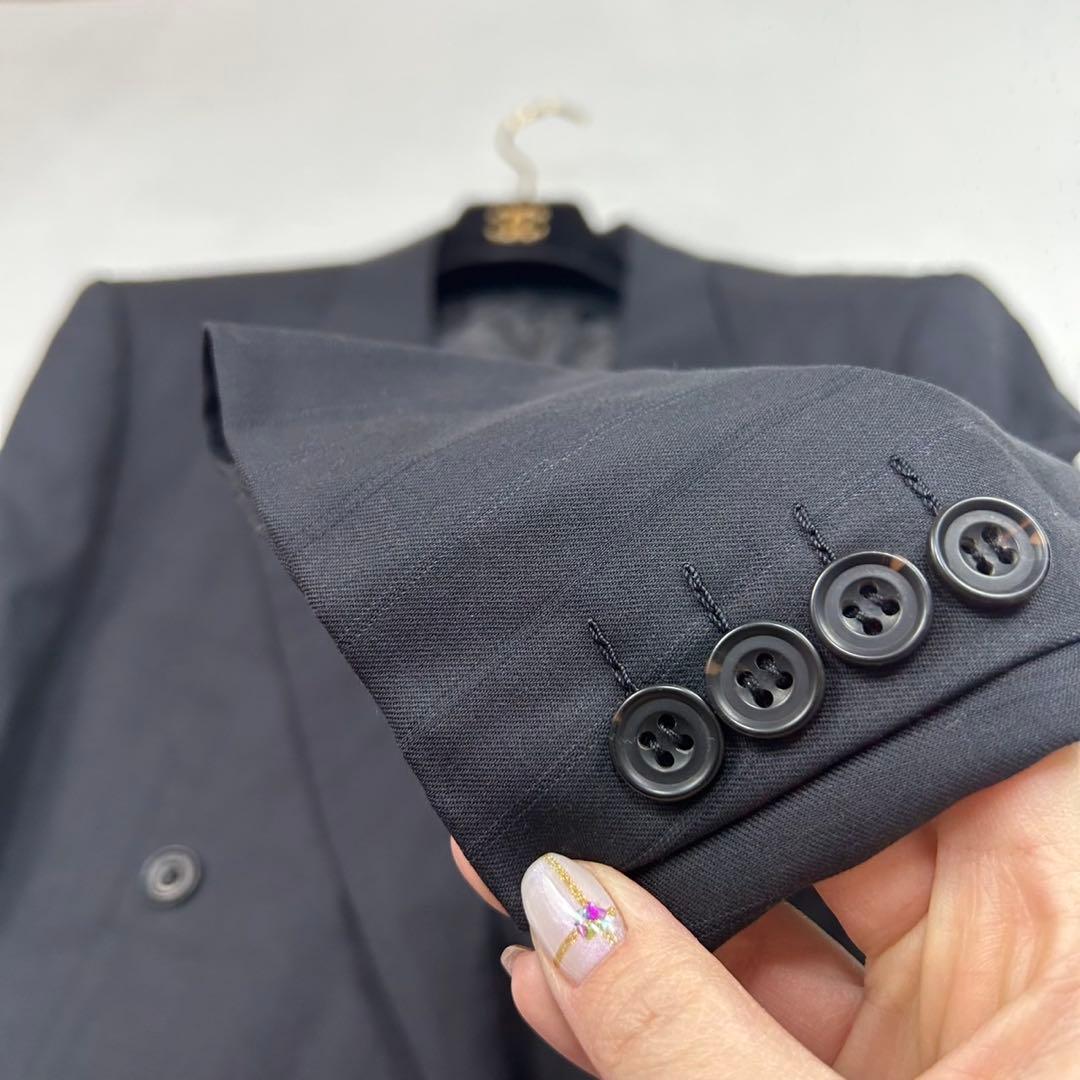 E868 M A4 クリスチャンディオール ストライプ ダブル スーツ メンズ