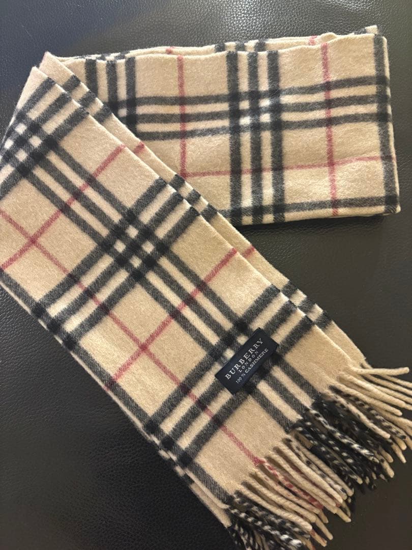 使用浅 BURBERRY チェック柄 カシミヤ マフラー