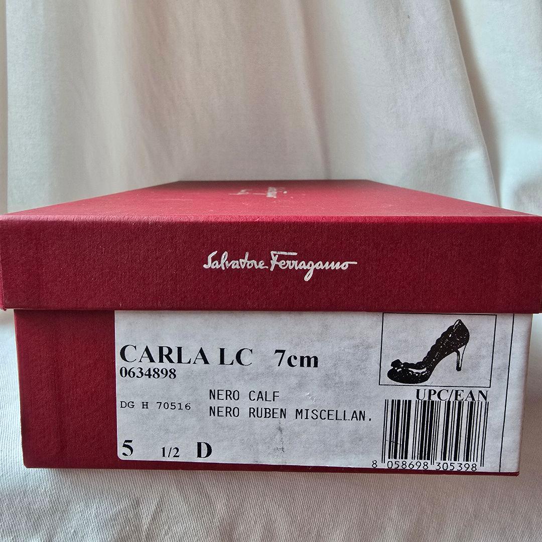 フェラガモ　CARLA LC 7cm　レース　ハイヒール　1日使用
