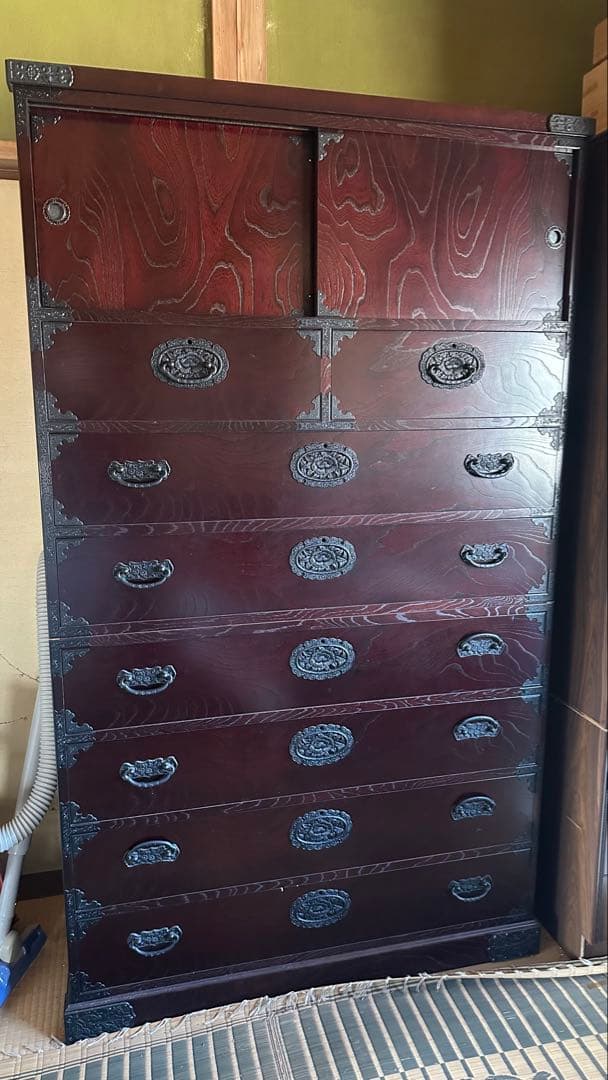 も*ん様 木製ダークブラウン箪笥