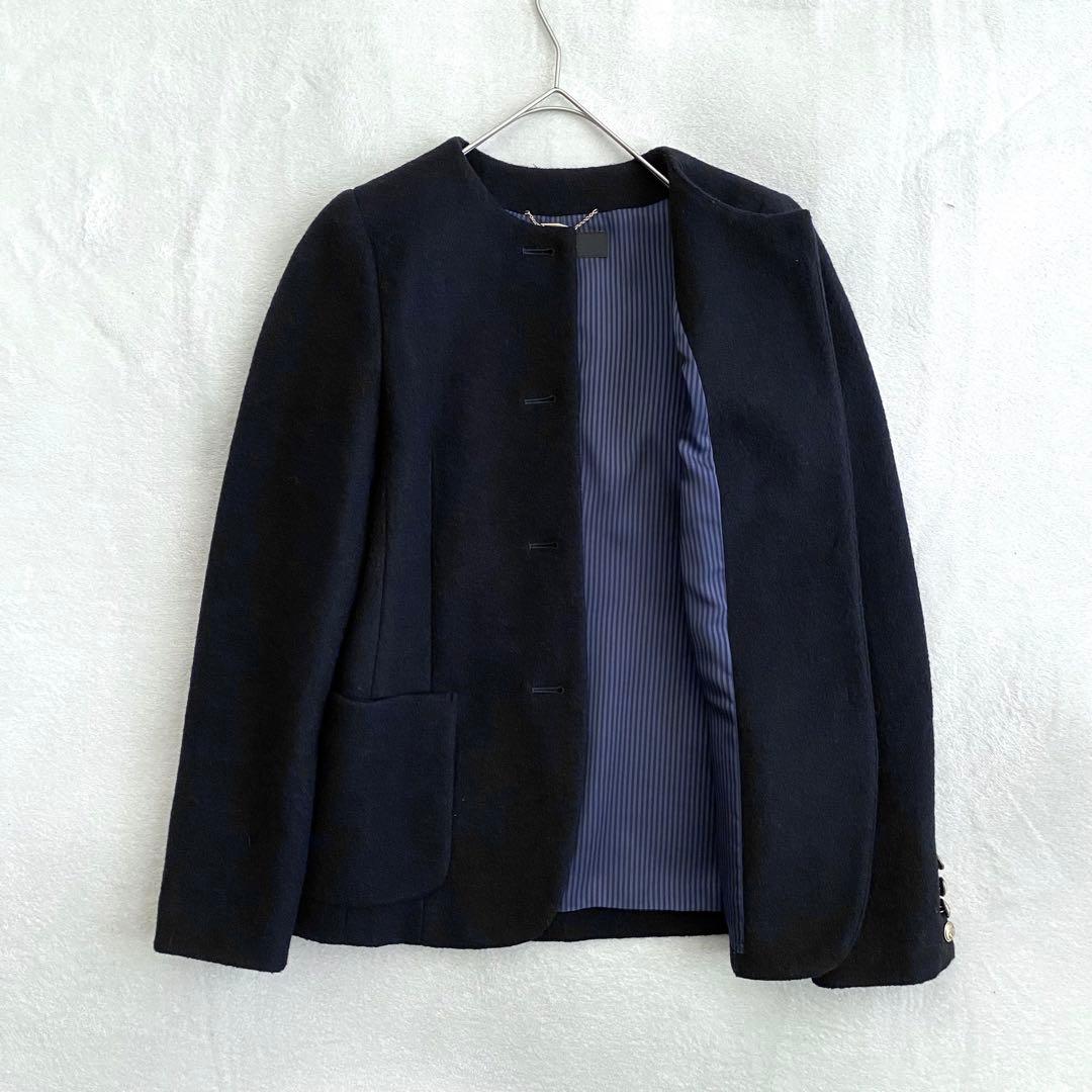 【ほぼ未使用✨】allureville パイルメルトンノーカラージャケット 黒