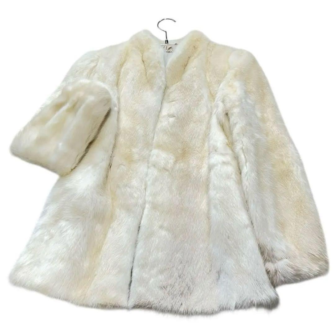 美品 エンバ パールミンク リアルファーコート 毛皮 Mサイズ相当