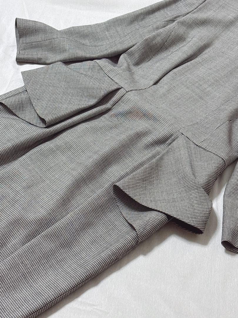 美品✨希少yoshie inaba カシミヤ混ペプラム スーツドレス ロング