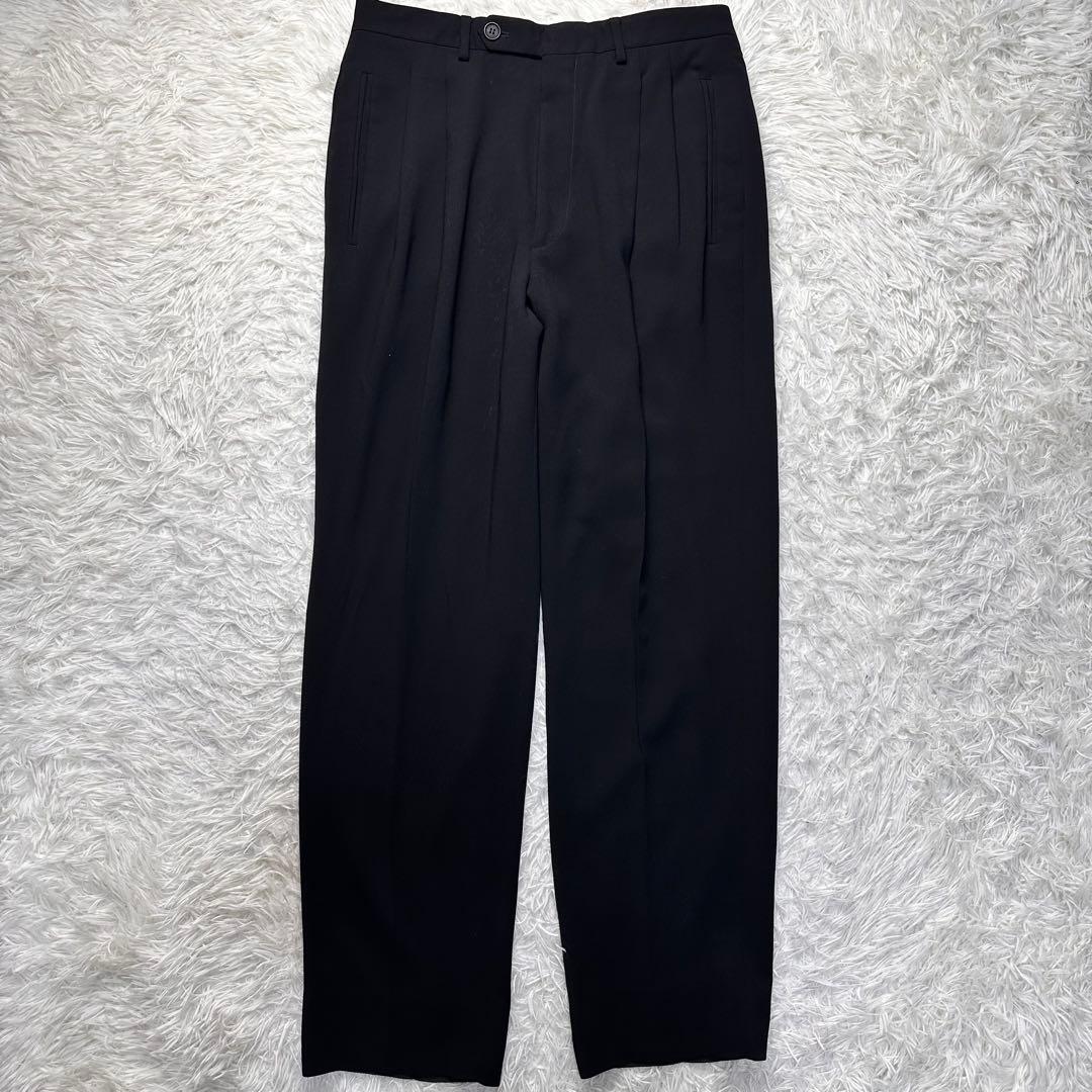 未使用級 ジョージオアルマーニ セットアップ 黒 総裏 大きいサイズ 50