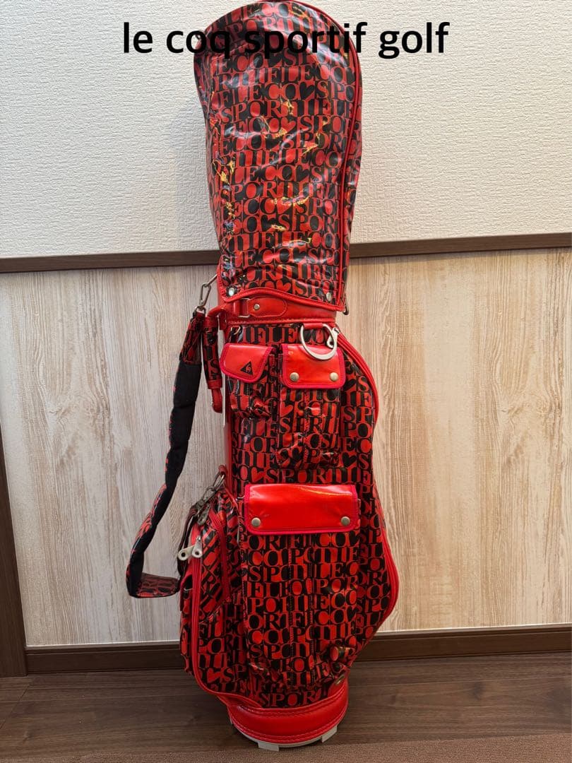 reisuke1020 le coq sportif ゴルフバッグ 赤黒