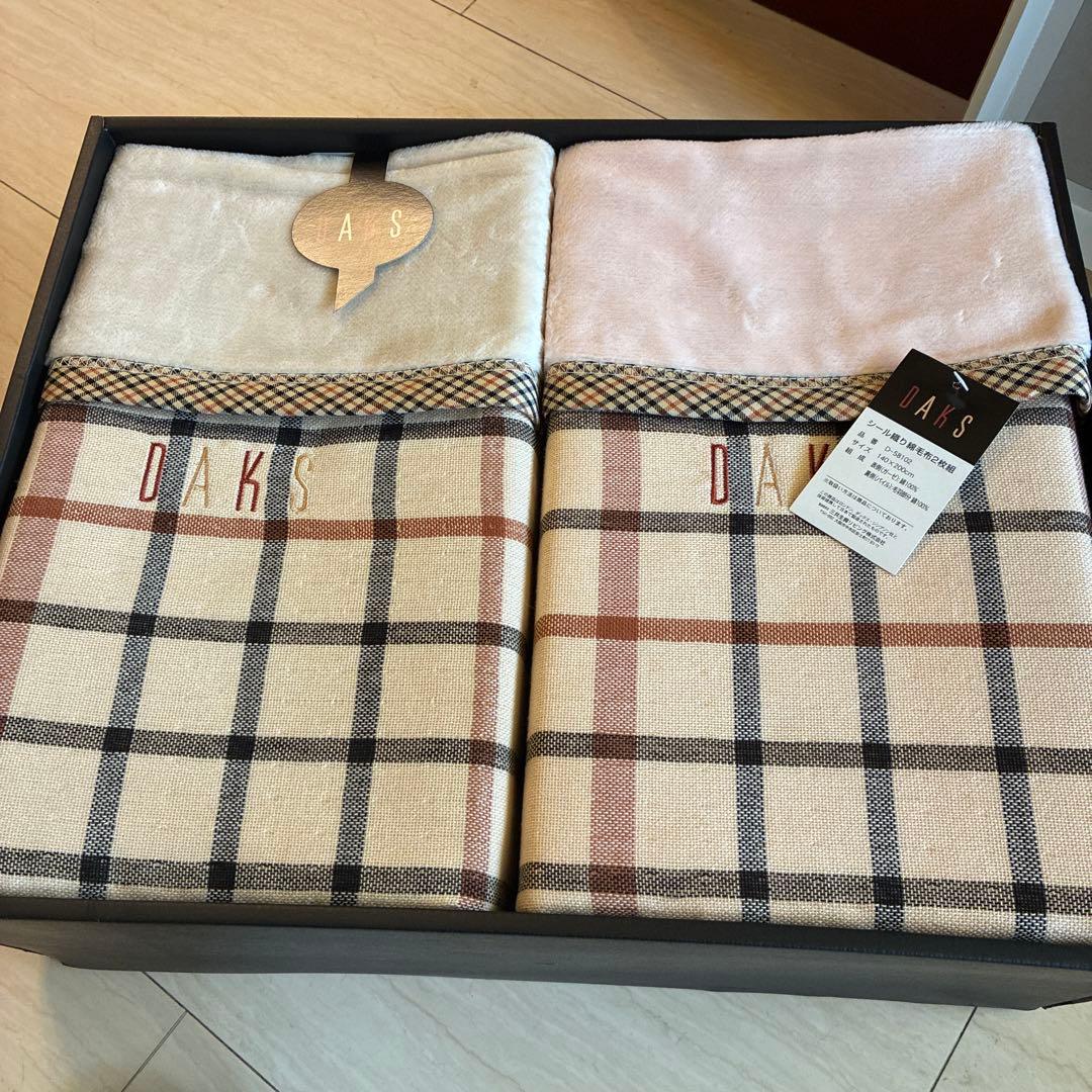 【新品未使用】DAKS　綿毛布　日本製　140×200　 ベージュ　ブランケット