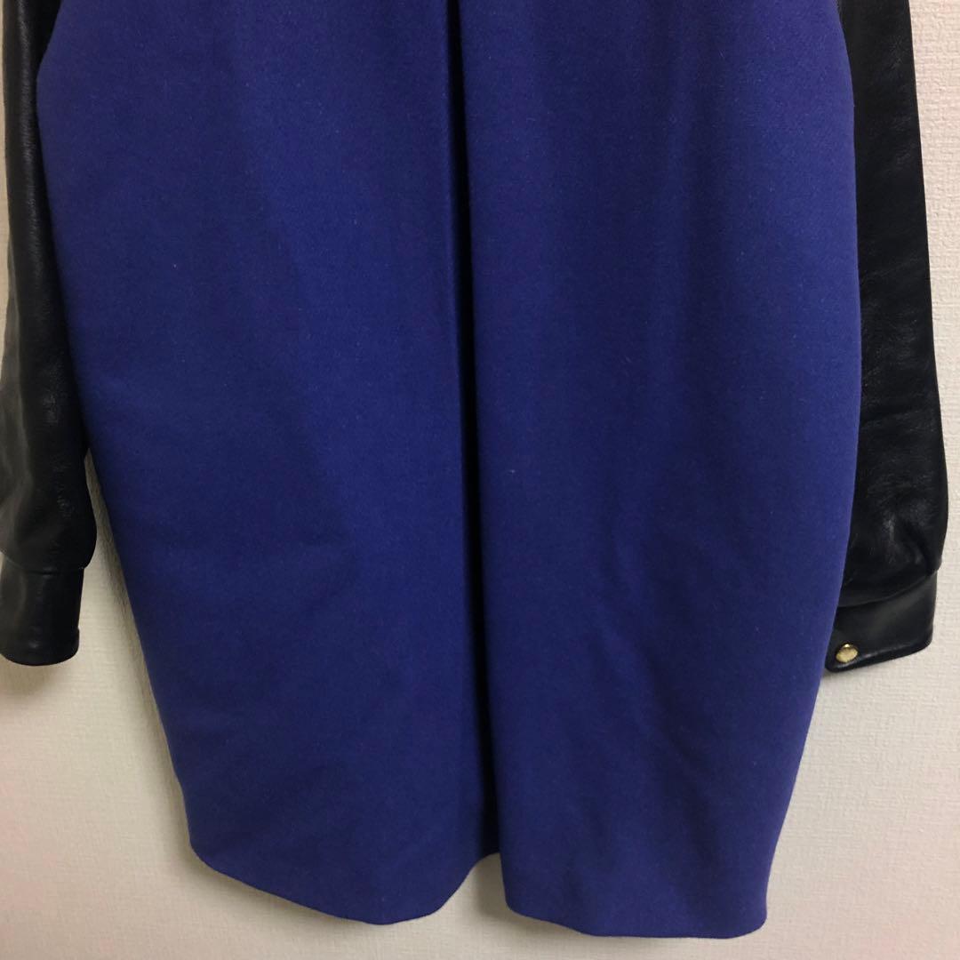 Maison Kitsune メゾンキツネ レザー切替 スタジャン型 コート